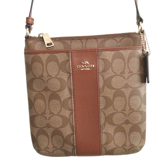 Coach Kitt messenger bag signature monogram Jacquard polished pebbled leather - Picture 1 of 10